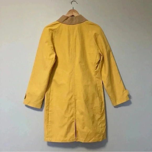 NWT Isaac Mizrahi beige corduroy collar yellow cotton rain coat jacket - Picture 11 of 16